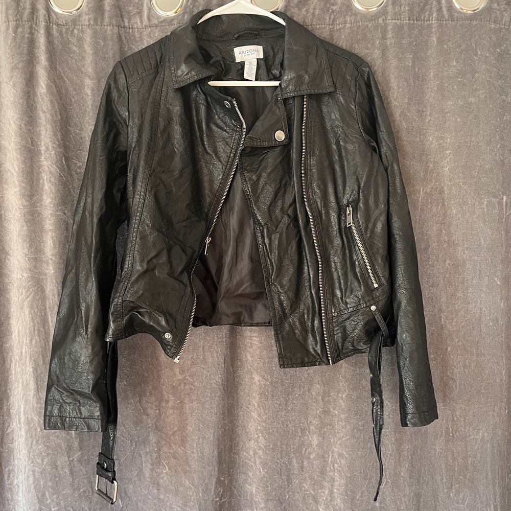 Arizona Jean Company Black Leather Motorcycle Jacket